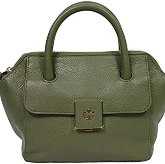 Tory Burch Handbags - Tory Burch Clara Satchel Hobo Leather Olive Green Handbag